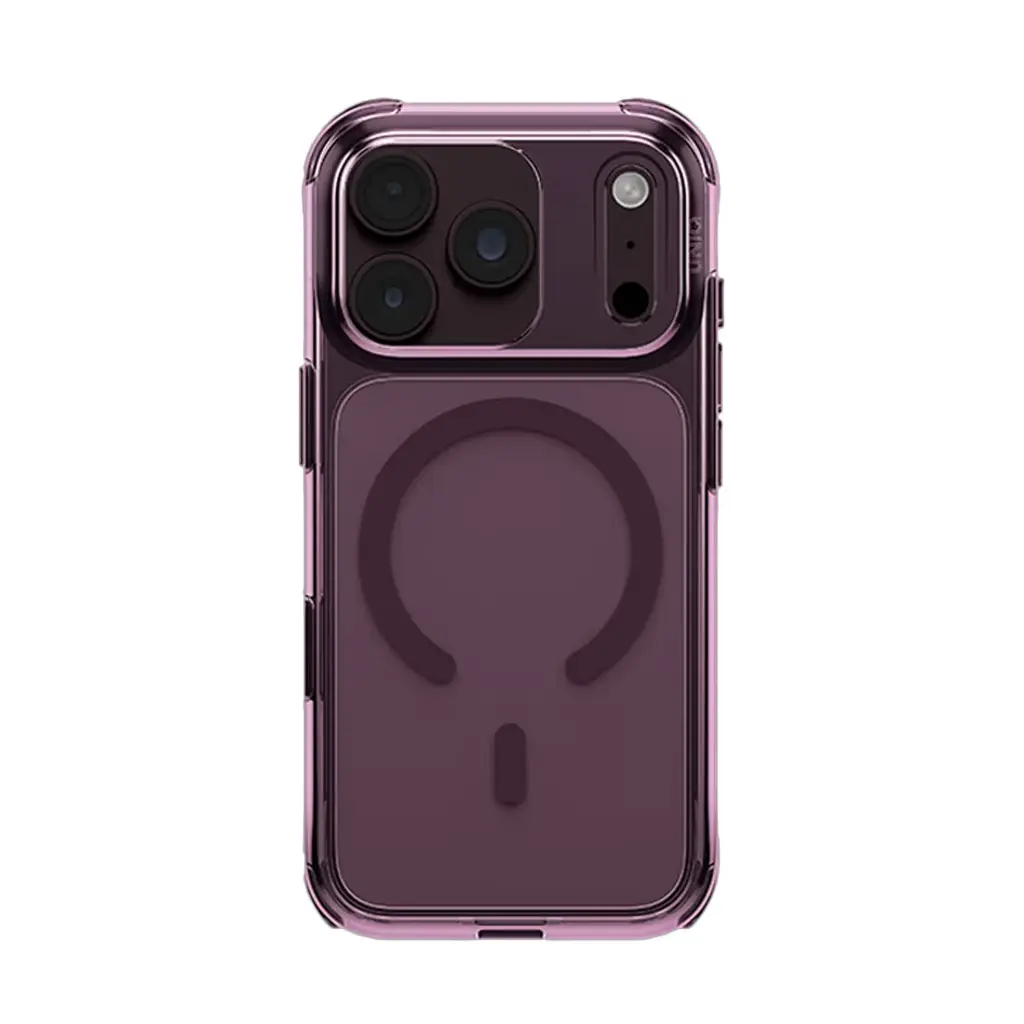 UNIQ Hybrid Magclick Charging Airsuit Case for iPhone 18 Pro (Glossy Burgundy)