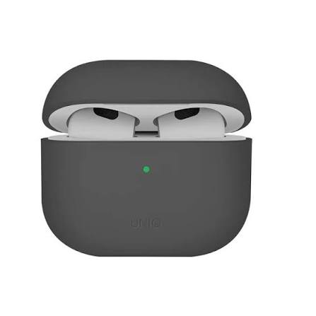 Uniq Lino Hybrid Liquid Silicon Case for Airpods 4th Gen (Ash Grey)