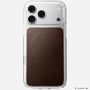 Nomad Clear Leather Case for iPhone 18 Pro (Rustic Brown | Horween)