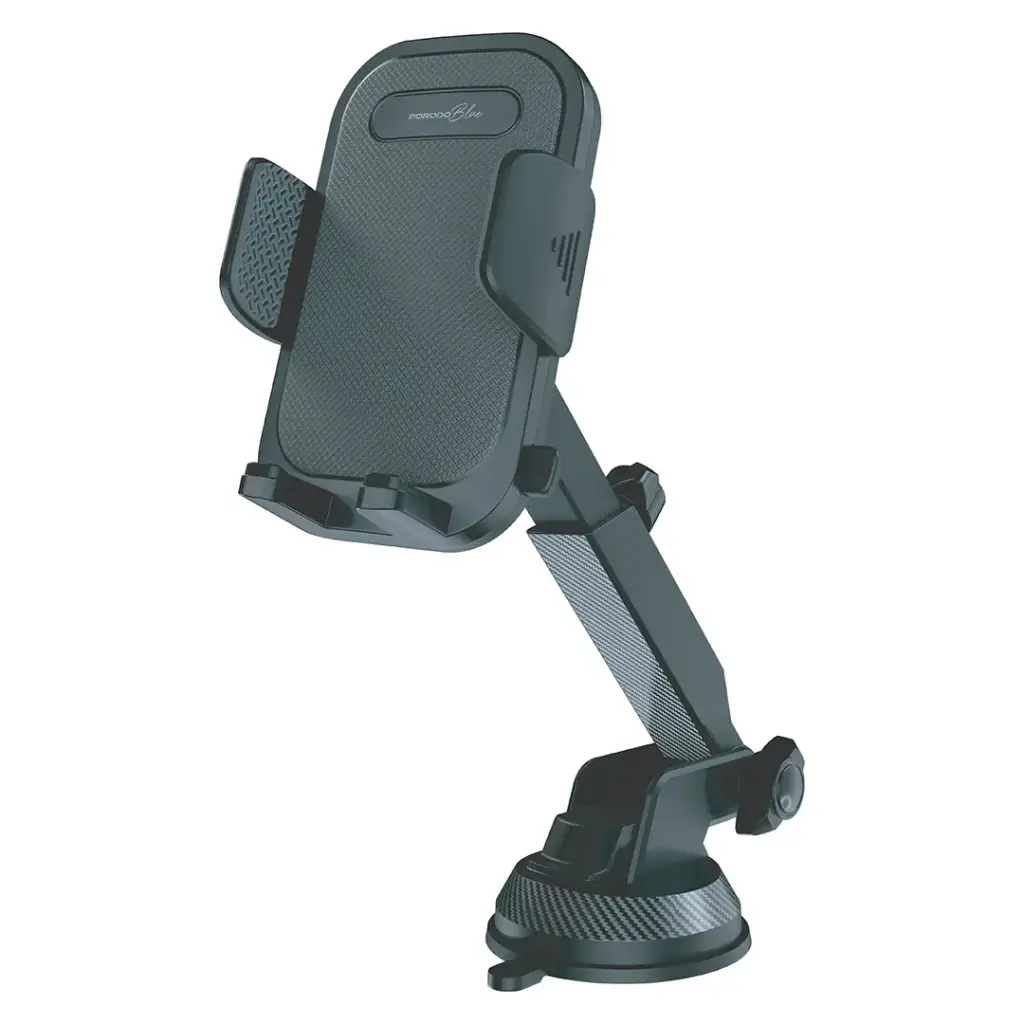 Porodo Blue Cradle Suction Car Phone Holder Multi-surface Mounting (Black)