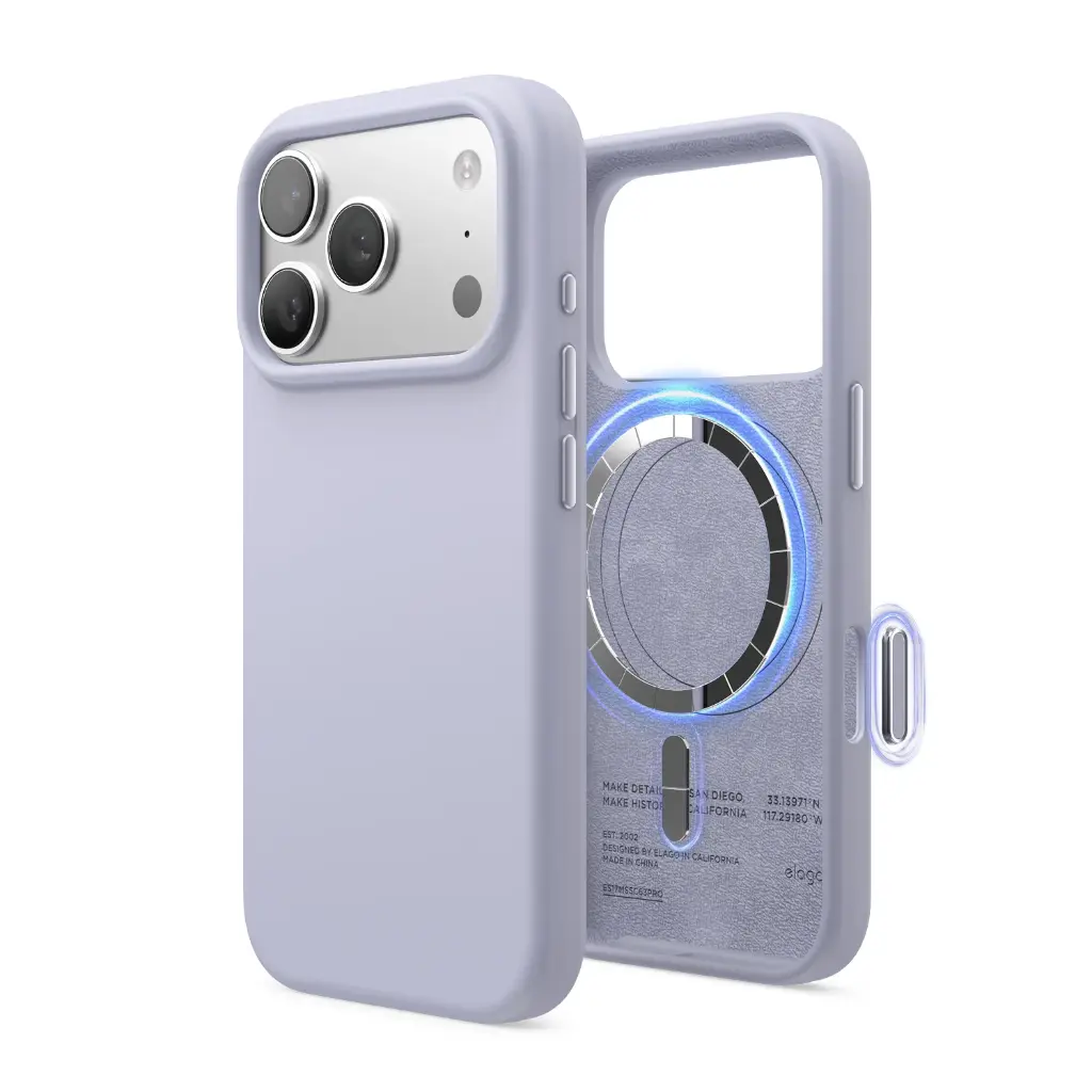 Elago Magnetic Silicone Case for iPhone 17 Pro/18 Pro (Purple)
