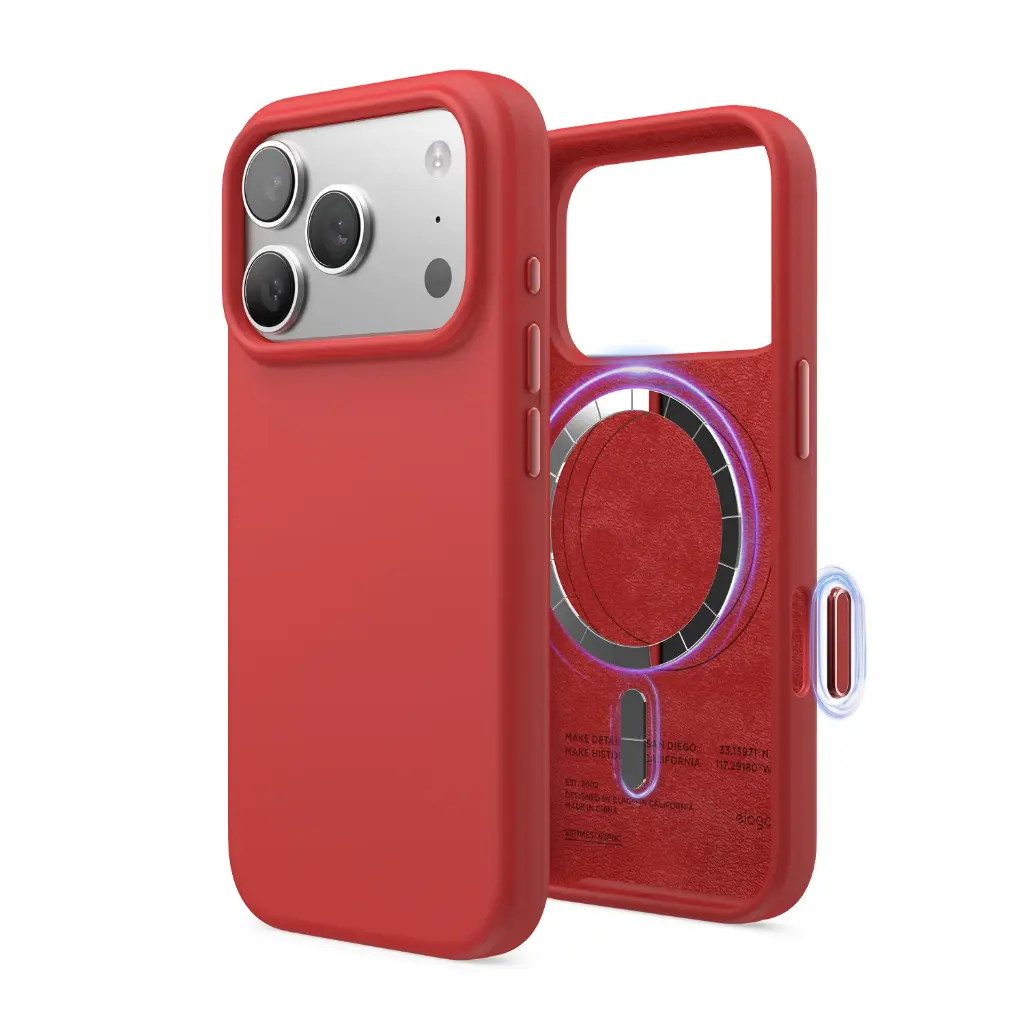 Elago Magnetic Silicone Case for iPhone 17 Pro/18 Pro (Red)