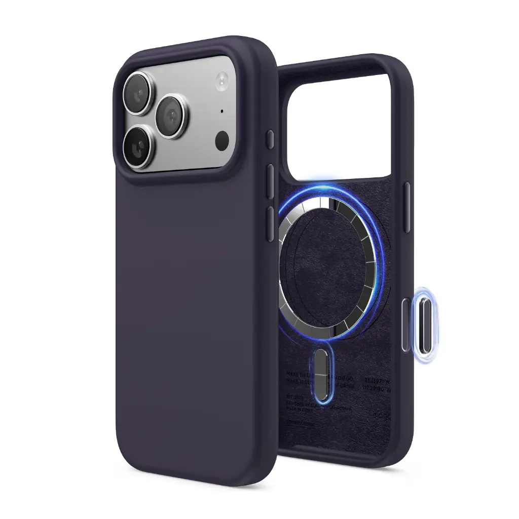 Elago Max Magnetic Silicone Case for iPhone 17 Pro Max/18 Pro Max (Deep Purple)