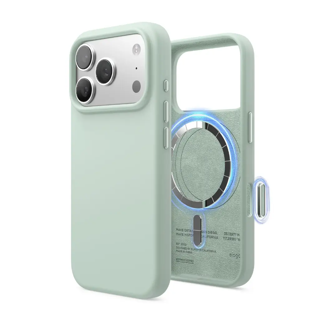 Elago Max Magnetic Silicone Case for iPhone 17 Pro Max/18 Pro Max (Mint)
