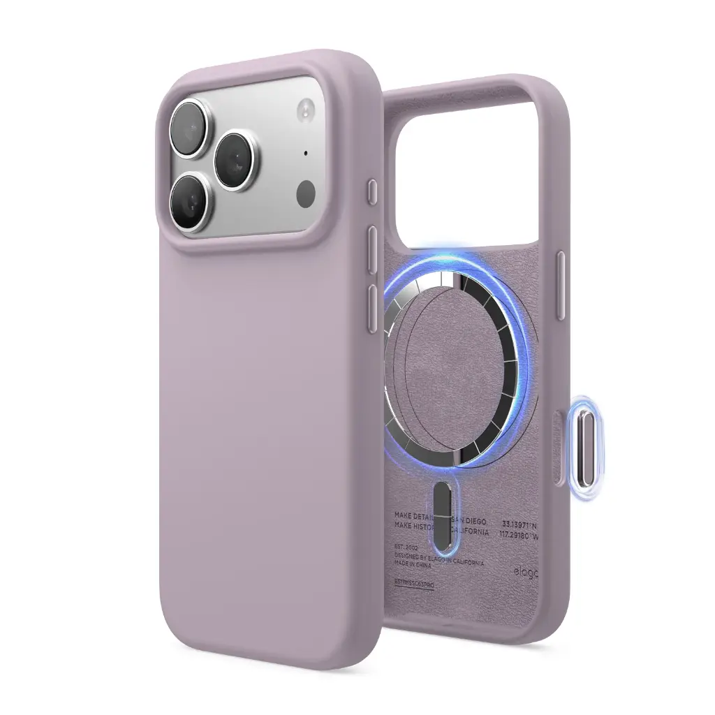 Elago Max Magnetic Silicone Case for iPhone 17 Pro Max/18 Pro Max (Soft Purple)