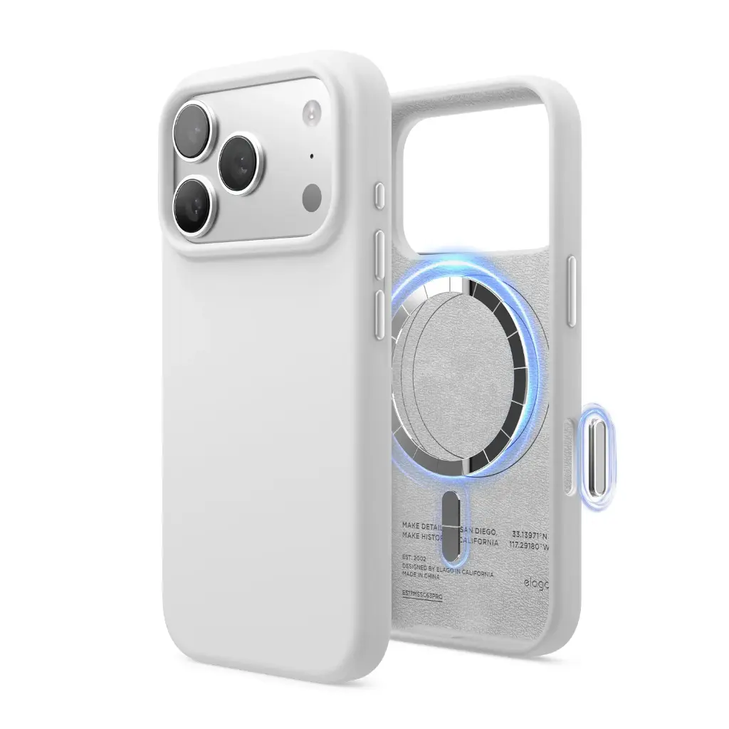 Elago Max Magnetic Silicone Case for iPhone 17 Pro Max/18 Pro Max (White)