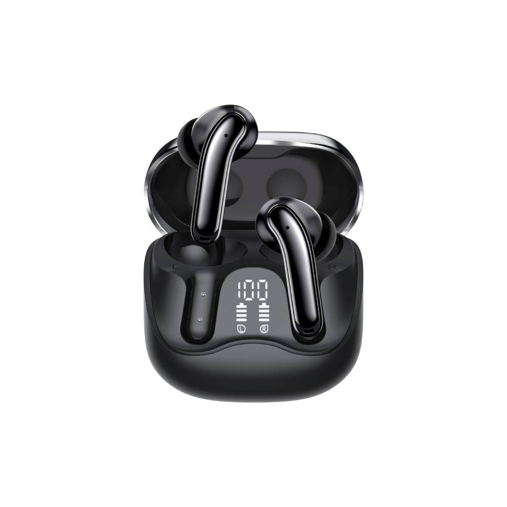 Promate SERIX 6-Mic Hybrid ANC|ENC Smart App Controlled TWS Earbuds w/ Wireless Charging (Black)