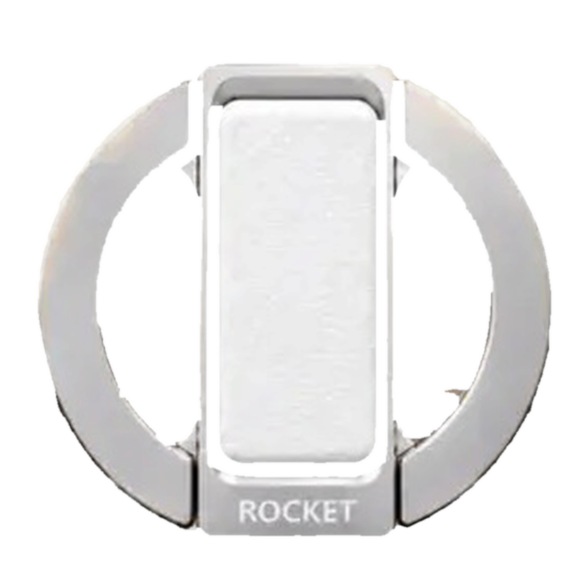 Rocket Magnetic Phone Grip With Stand Holder (White)