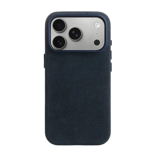 Melkco كفر Alcantara Regal Snap ماغسيف لـ iPhone 17 Pro Max/18 Pro Max (أزرق داكن)