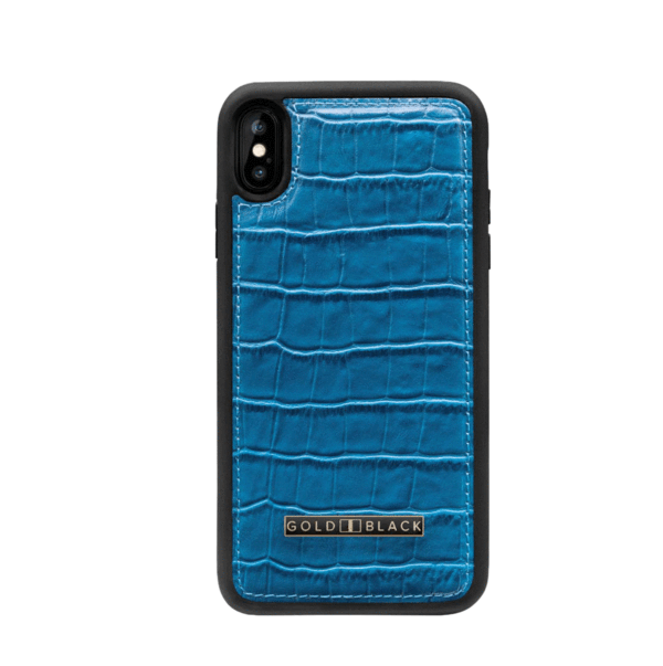 GoldBlack IPHONE XS MAX CROCO BLUE