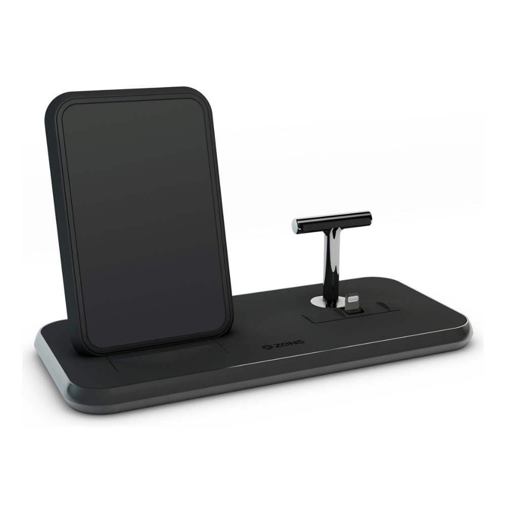 ZENS Stand+Dock Aluminium Wireless Charger (Black)