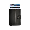 KAVY Credit Card Holder Leather Slim Wallet (Black)