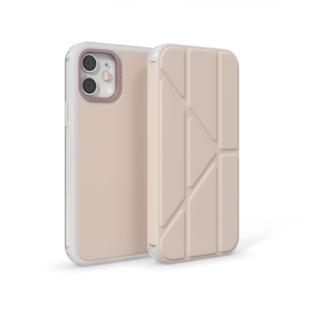 Pipetto Origami Folio for iPhone 12 mini (Dusty Pink)