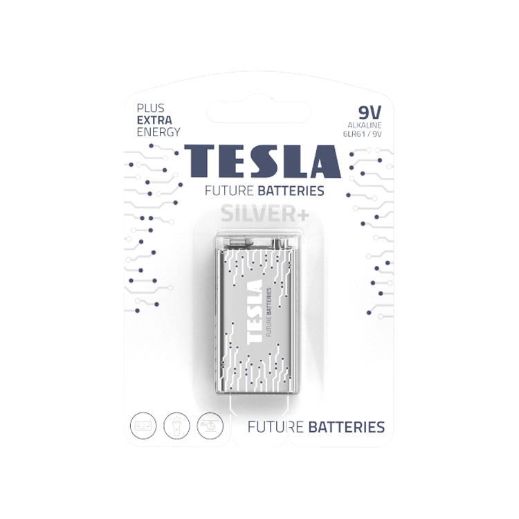 TESLA SILVER+ ALKaline Batteries 9V 1Pc