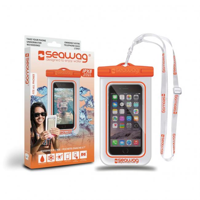 Seawag Universal WaterProof Case for SmartPhone (White/Orange)