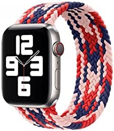 WIWU Braided Solo Loop Watchband For iWatch 42-44mm / S:130mm (Pink/Red)