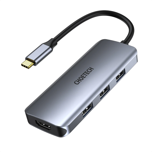 [HUB-M19] Choetech 7-in-1 USB-C Hub (Silver)