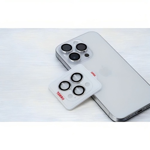 [IP23P-BDG-ABC02] Torrii BodyGlass Camera Lens Protector (Individual Ring) for iPhone 15 Pro/15 Pro Max (Silver)