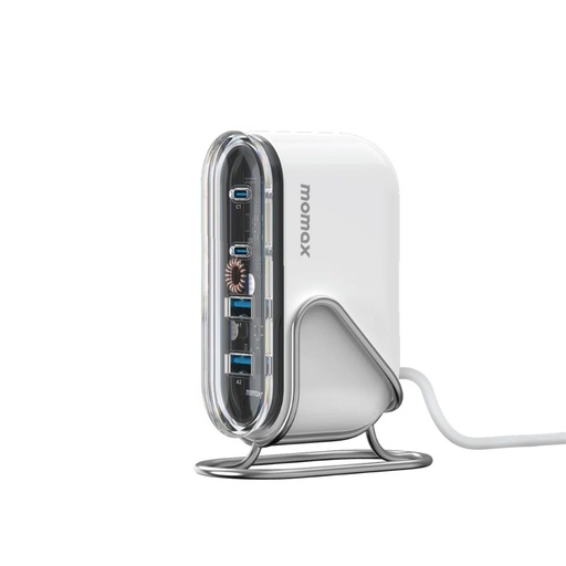 [UM53UKW] موماكس شاحن سطح مكتب 80 واط بـ4 منافذ (أبيض)
