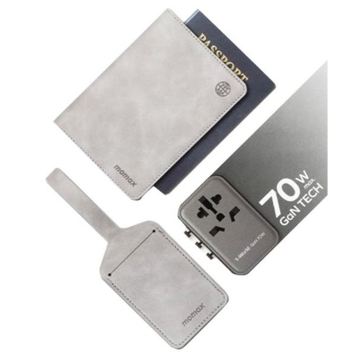 [VPD0125] Momax Bundle Set (travel adapater 70W Gan tech + Passport cover + Name tag)