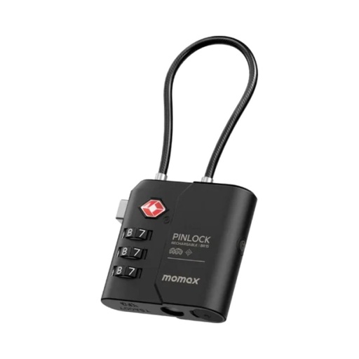 [BR15D] Momax PinLock TSA Padlock Find my locator (Black)