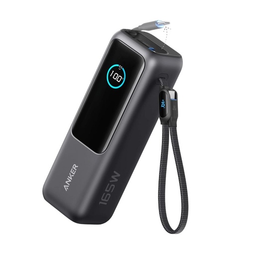 [A1695H11] Anker باور بانك (25K, 165W, Built-In و Retractable كيبلs) (أسود)
