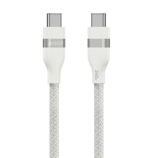 [A82E2H22] Anker USB-C to USB-C Cable 240W (Upcycled-Braided) (1.8m/6ft) (White)