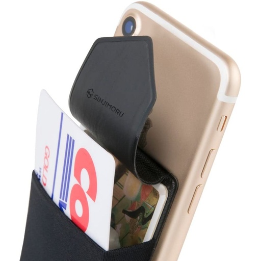 [SPH-FLAP-BK2-US] Sinjimoru Sinji Pouch Flap Secure Phone Card Holder (Black)