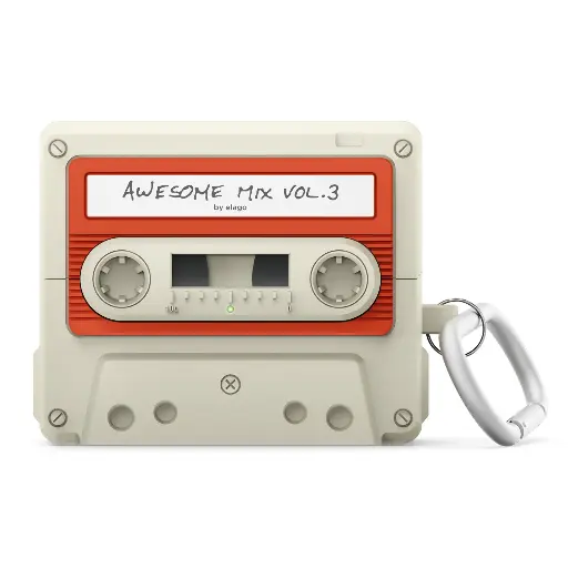 [EAPP3TAPE-HANG-CWHRD] كفر إلاغو بتصميم شريط كاسيت لجهاز إير بودز برو 3 – أبيض كلاسيكي وأحمر