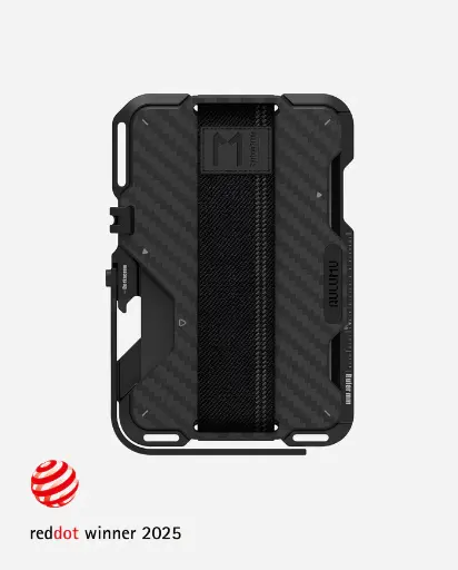 [UA-G03-CF] AULUMU G03 Multi-Tool Magnetic Metal Wallet Leather Cover - Carbon Fiber