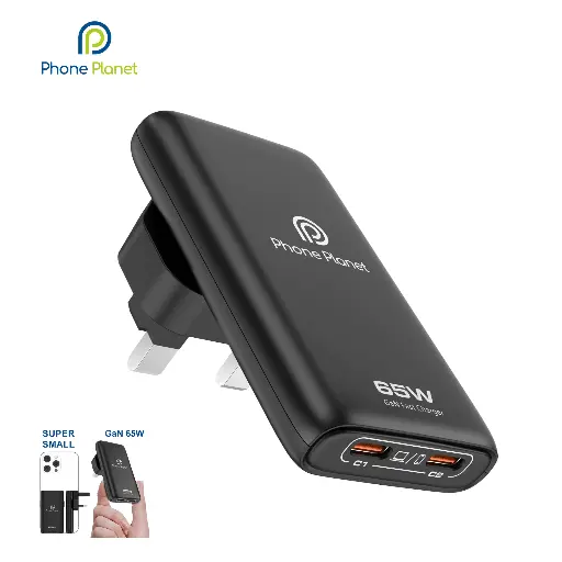 [PP-65W-GAN3-UK] Phone Planet Universal GAN Charger 65W (Black)