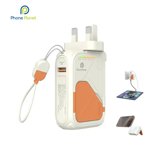 [PP-PB225W08-UK] Phone Planet 10 IN 1 Magnetic Power Bank 10000mAh with Built-In Phone Stand (White)