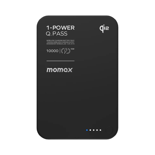 [IP136Q2D] MomaxQ.Mag X1 Qi2 Magnetic Wireless Battery Pack 10000mAh - Gen 2 (Black) 