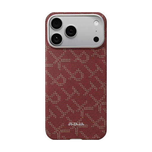 [KI1702PTKP] PITAKA Monogram Gold/Red Ultra-Slim Case for iPhone 17 Pro max 