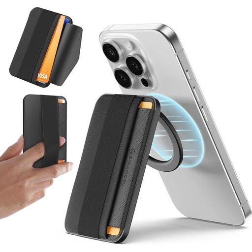 [SMA-BAND-STAN-BK] Sinjimoru MagSafe Wallet M-Band Stand (Black)