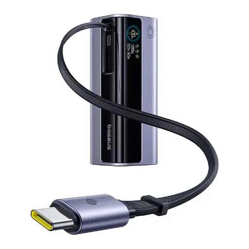 [E0027A01] Baseus EnerGeek GR11 Power Bank with Retractable Cable 10000mAh 100W - Space Grey