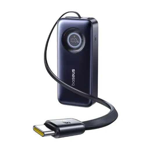 [E0027H00] Baseus EnerCore CR11 Power Bank with Retractable Cable 20000mAh 67W - Cosmic Black