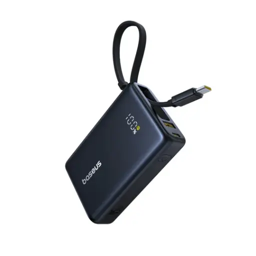 [P10076803123-00] Baseus PicoGo Digital Display Power Bank with Built-in UBB-C Cable 10000mAh 45W - Cosmic Black