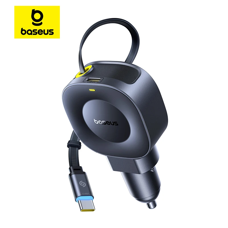 [C0206900] Baseus PrimeTrip VR2 Car Charger with Retractable Cable C+C 45W - Cosmic Black