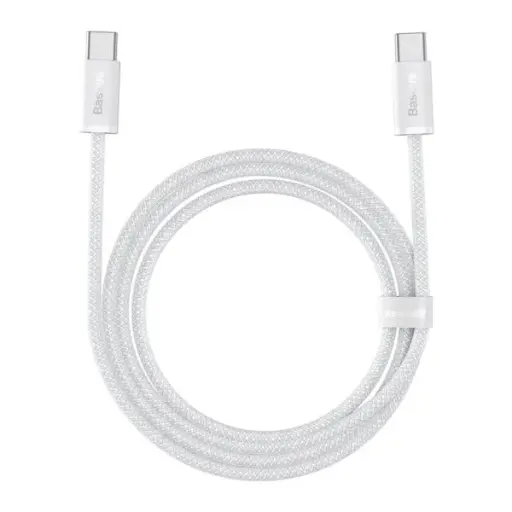 [E0426V02] Baseus New Braided Fast Charging Cable USB-C to USB-C 100W 2m - White