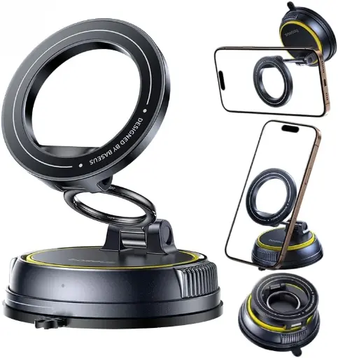 [C0013F01] Baseus PrimeTrip VC2 Flex Pro Magnetic Wireless Car Charger Mount Suction Cup Version - Cosmic Black