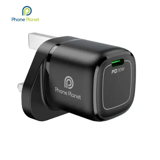 [PP-33W Gan-UK] فون بلانيت شاحن 33 واط تايب سي لون اسود 