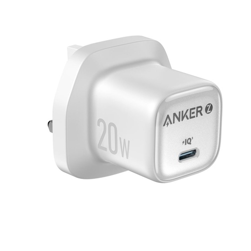 [A2699K21] شاحن جوال باللون الابيض بقدرة 20 واط منفذ واحد تايب سي من انكر Anker Charger 20w Single Port White