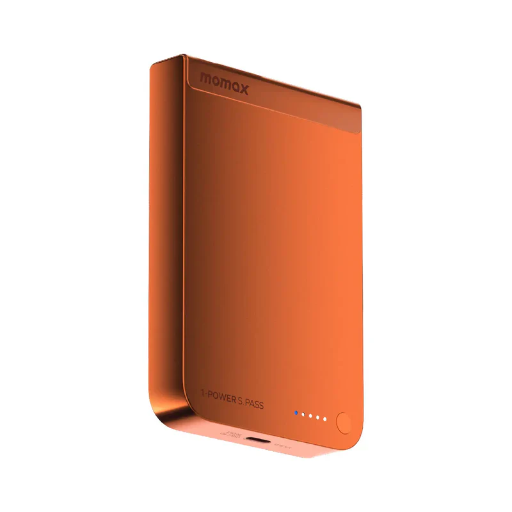 [IP162Q2M] Momax 1-POWER S.PASS 10000mAh Qi2 Magnetic Wireless Battery Pack (Orange)