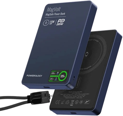 [PPBCHA75BU] Powerology MagVolt Magnetic Power Bank 10000mAh (Blue)