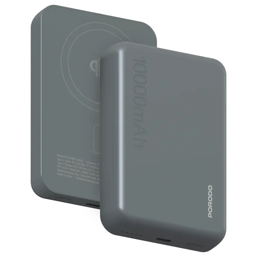 [PDPBFCH097GY] Porodo VINGT-CINQ MagSafe Power Bank 10000mAh (Grey)