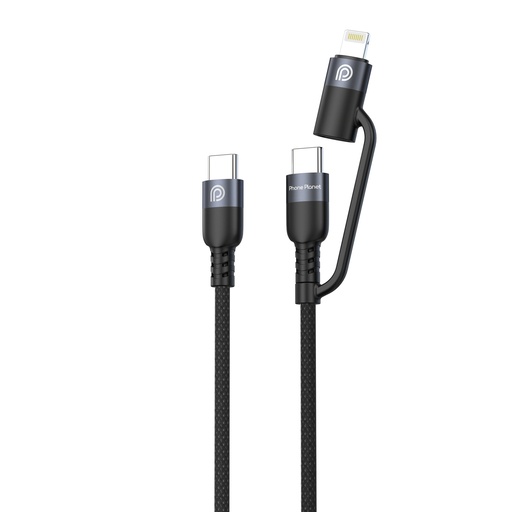 [PP-CLC-017-120-GY] Phone Planet Braided 3 IN 1 Fast Cable