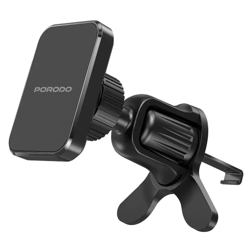 [PDHSM35BK] Porodo Dual Mount Magnetic Phone Holder with Dash & Air Vent Clip (Black)