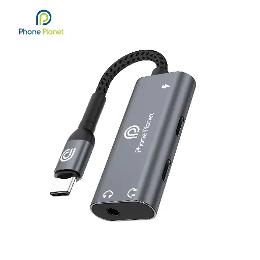 [PP-EC-CCCAUX-15-GY] فون بلانيت كيبل تحويل صوت مجدول للمكالمات والاستماع والشحن