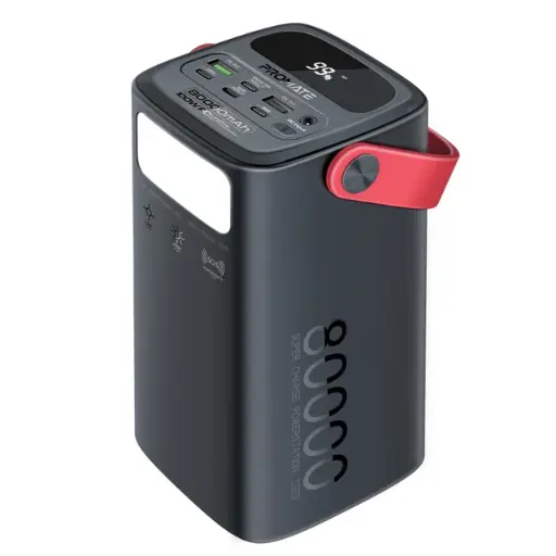 [PowerMine-80Pro] Promate 100W PD High-Capacity Quick Charge 3.0 Port Power Pack 80000mAh (Black)